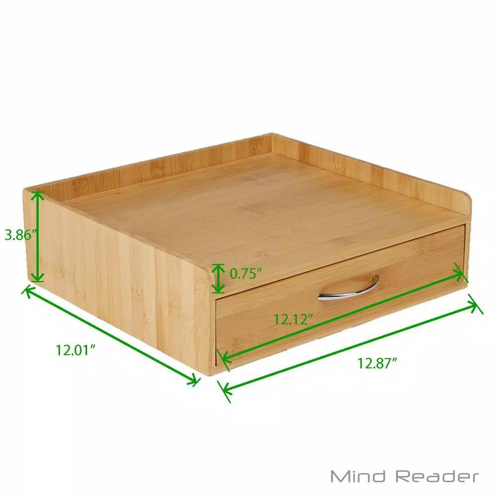 Mind Reader 32-Capacity Bamboo Brown K-Cup Storage Drawer with Lip Panel for Keurig