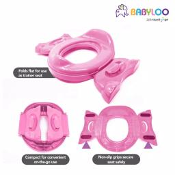Babyloo 2-in-1 Portable Travel Potty for Toddlers with Collapsible Legs and Travel Bag - Pink thumbnail 5
