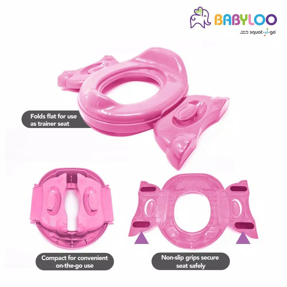 Babyloo 2-in-1 Portable Travel Potty for Toddlers with Collapsible Legs and Travel Bag - Pink