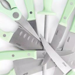 Oster Evansville 14-Piece Stainless Steel Knife Set with Hardwood Block in Turquoise thumbnail 6