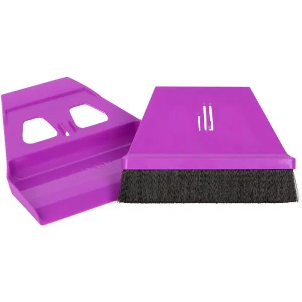 WISP miniWISP 6 in. Purple Whisk Broom and 7 in. Dustpan Set with Electrostatic Bristle Seal Technology