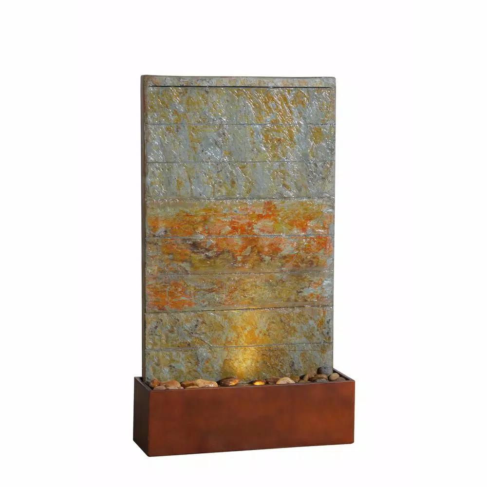 Kenroy Home Stream Resin and Slate Floor and Wall Water Fountain with LED Light