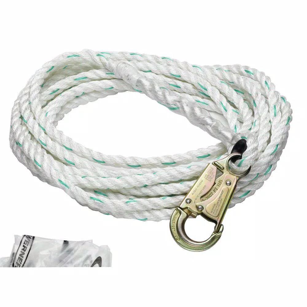 WERNER Upgear 100 ft. 5/8 in. Poly-Dac Vertical Lifeline with Snap Hook