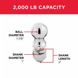 TowSmart 1-7/8 in. Chrome Hitch Ball with Wrench Flats thumbnail 3