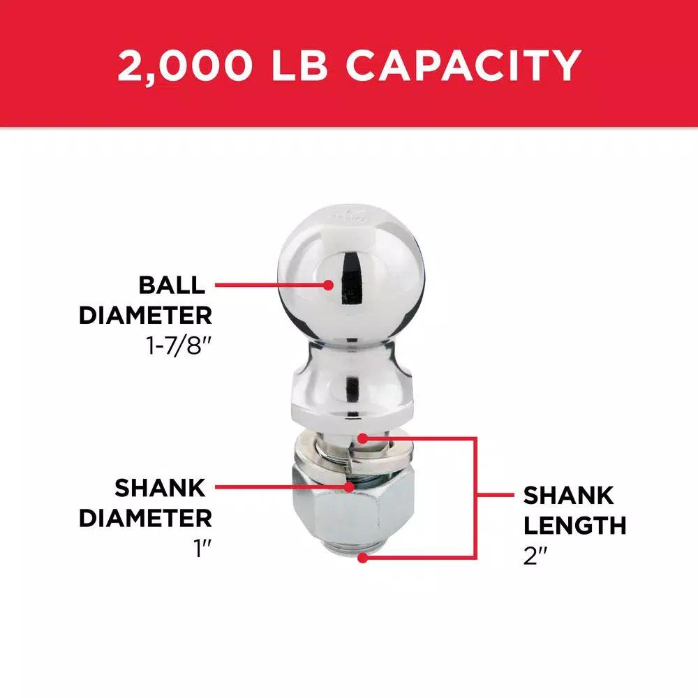 TowSmart 1-7/8 in. Chrome Hitch Ball with Wrench Flats