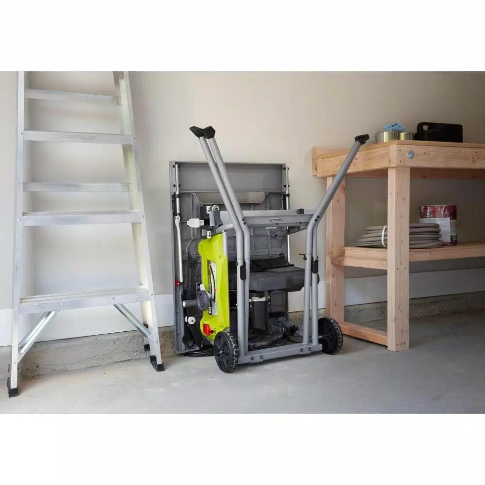 RYOBI 10 in. 15 Amp Expanded Capacity Table Saw with Rolling Folding Stand
