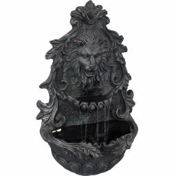 Sunnydaze Decor 30 in. Stoic Courage Lion Head Solar Wall Fountain with Battery Backup thumbnail 1