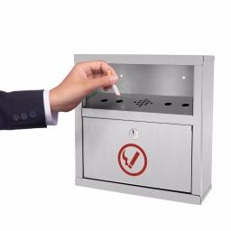 Alpine Industries Stainless Steel Wall Mounted Cigarette Disposal Station thumbnail 4