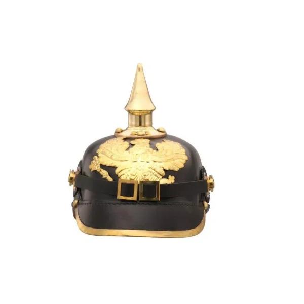 Benzara Black and Gold Imperial Prussian Helmet - Decorative Metal & Resin Decor