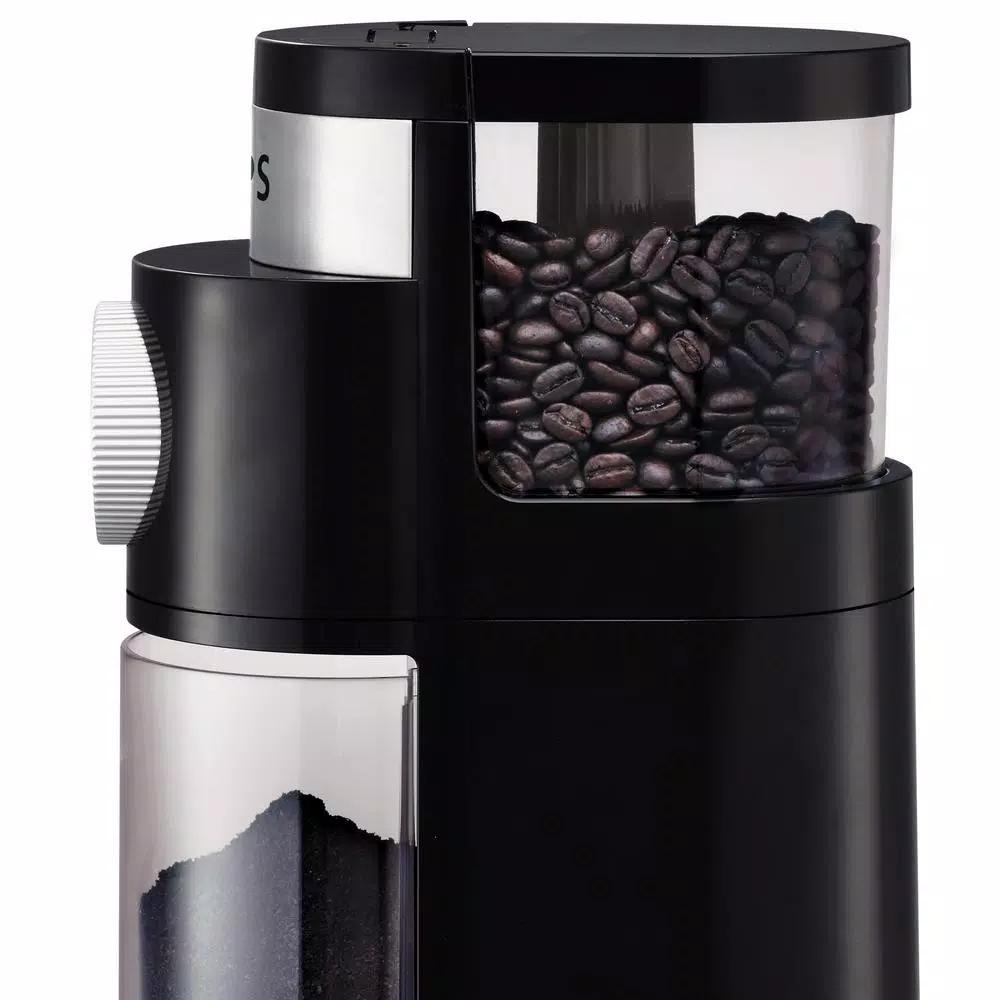 Krups GX5000 Professional Burr Coffee Grinder, 8 oz. Black Stainless Steel with 9 Grind Settings