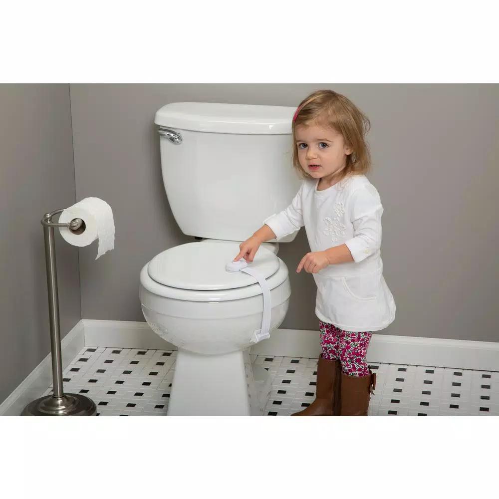 Safety 1st OutSmart Toilet Lock, Child Safety Decoy Button Design, White