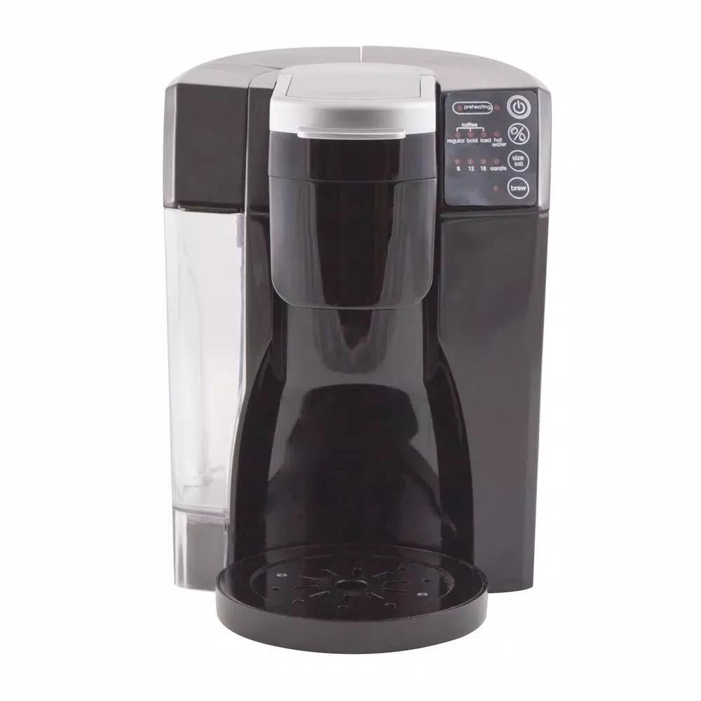 NuWave Bruhub Black Single Serve Coffee Maker with 42 oz. Carafe and Hot Water Function