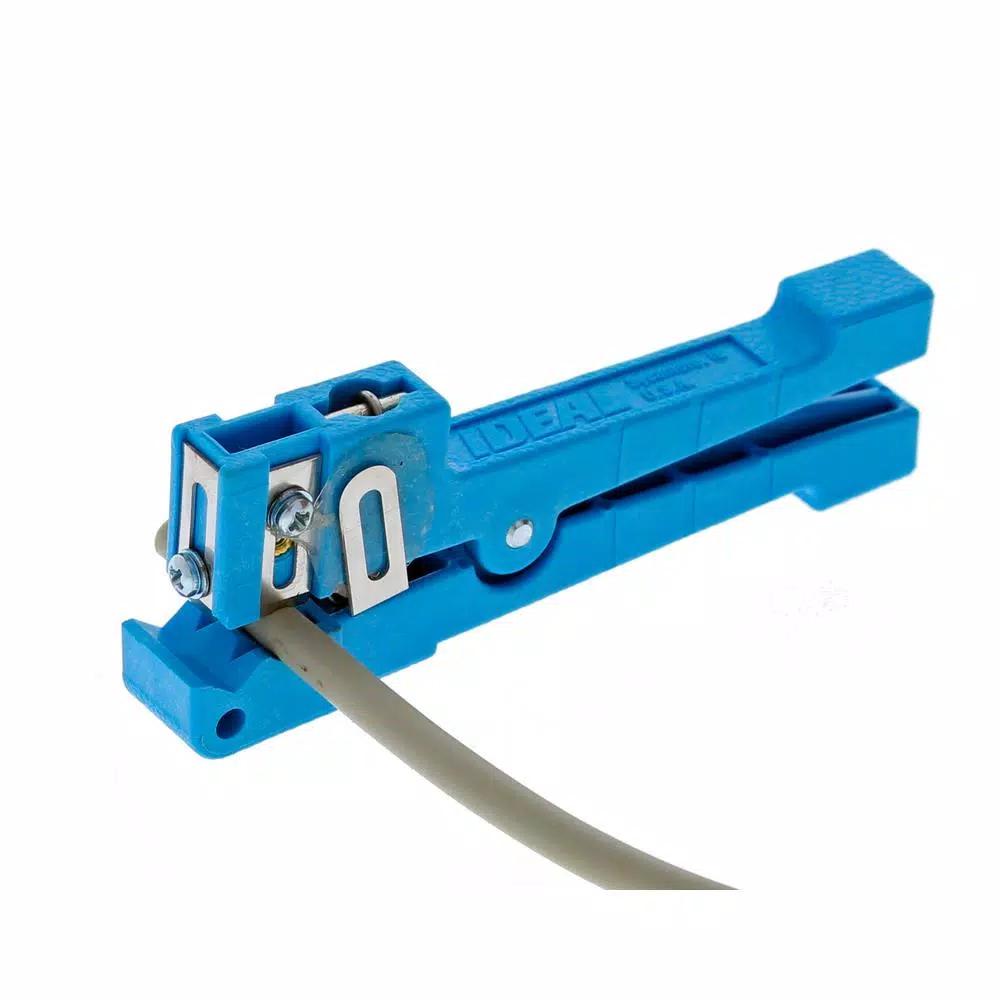 Ideal Adjustable Coax/Fiber Ringer Stripper Tool, 1/8 in. to 7/32 in., Blue
