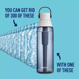 Brita 26 oz. Premium Filtering Water Bottle, Night Sky Blue, BPA-Free with 1 Filter thumbnail 5