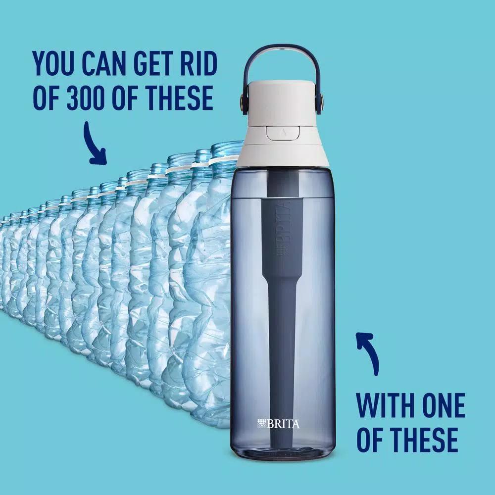 Brita 26 oz. Premium Filtering Water Bottle, Night Sky Blue, BPA-Free with 1 Filter