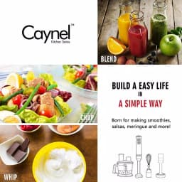 Boyel Living 6-in-1 Black Stainless Steel 500W Immersion Hand Blender Set with 8-Speed Control thumbnail 6