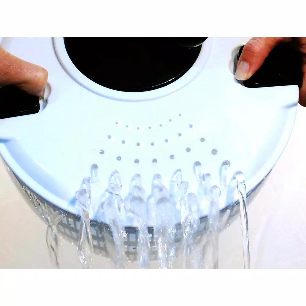 Cook Pro 4.5 Qt. Salad Spinner with High-Speed Crank Handle and Clip Lock Straining Lid, White