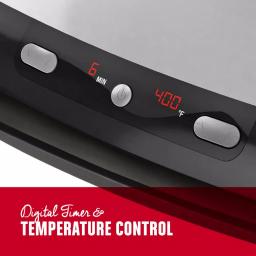 George Foreman 100 sq. in. Digital Indoor Grill and Panini Press with Removable Nonstick Plates, Silver thumbnail 2