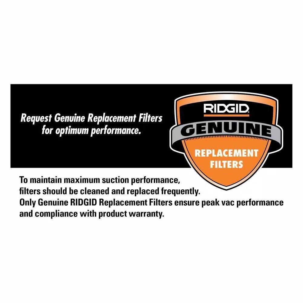 RIDGID Replacement Filter Set: VF3400 Pleated Paper & VF3700 Foam Filter for 3 to 4.5 Gal. Wet/Dry Vacuums
