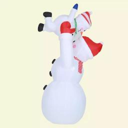 Luxen Home 8 ft. Snowman Family Playing Inflatable Holiday Yard Decor with LED Lights thumbnail 2
