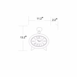 Winsome House Gray Oval Decorative Table Clock - Shabby Chic Analog Desk Clock with Roman Numerals thumbnail 9