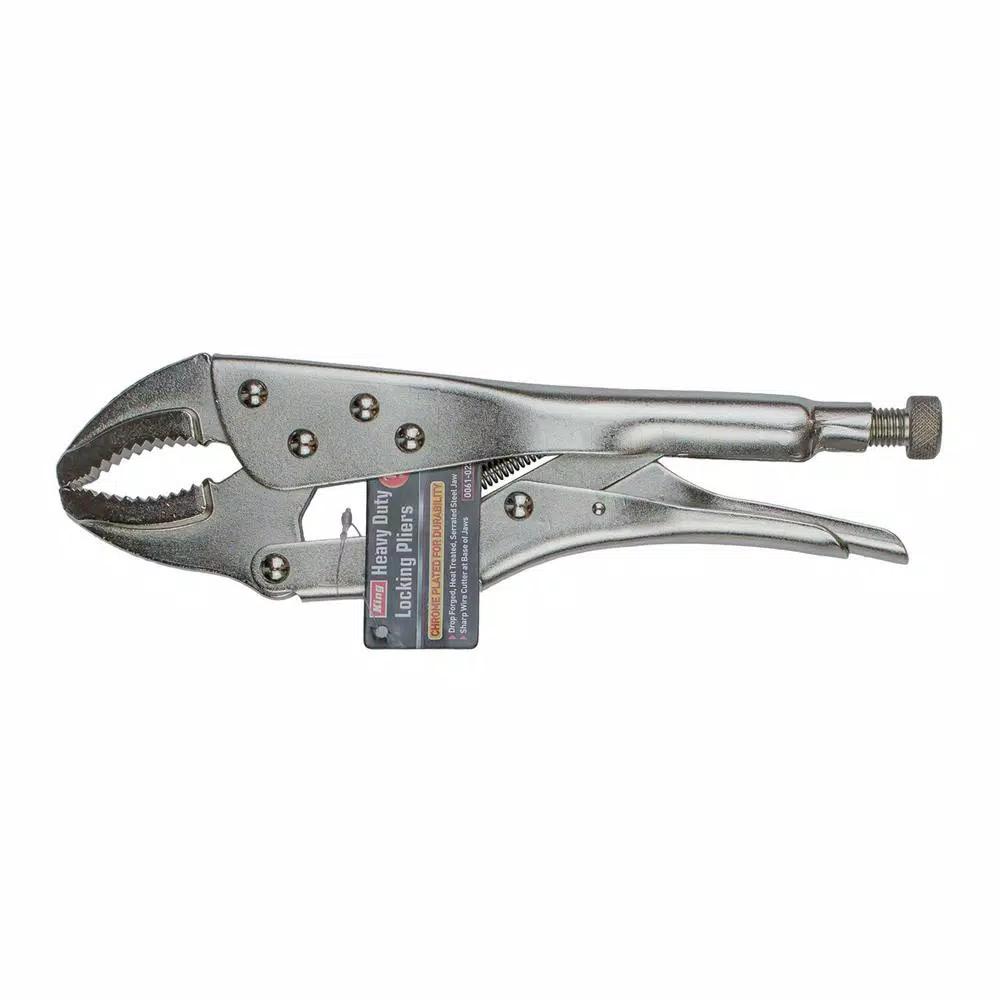 KING 12 in. Heavy-Duty Locking Pliers, Curved Jaw, Drop-Forged Carbon Steel
