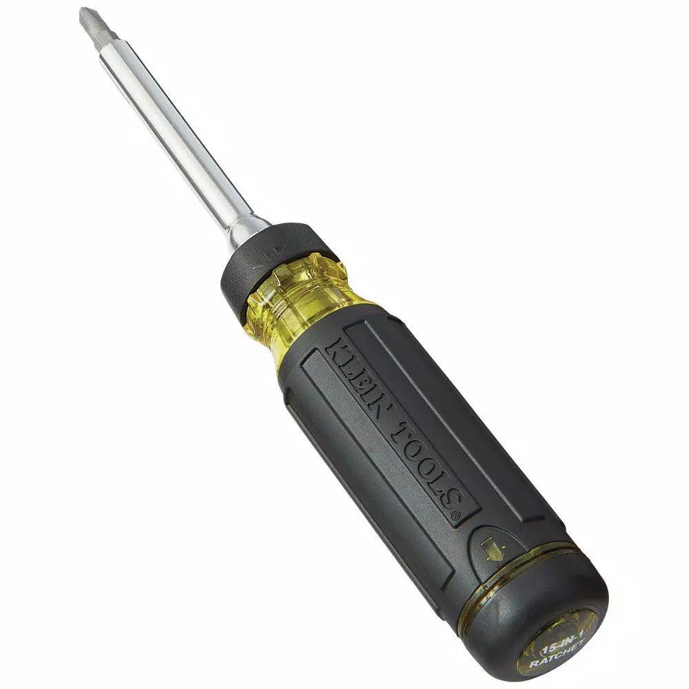 Klein Tools 15-in-1 Multi-Bit Ratcheting Screwdriver with Cushion-Grip Handle