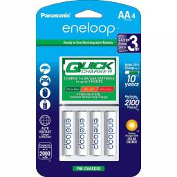 Panasonic eneloop Advanced Individual Battery Quick Charger with 4 AA Rechargeable Batteries thumbnail 1