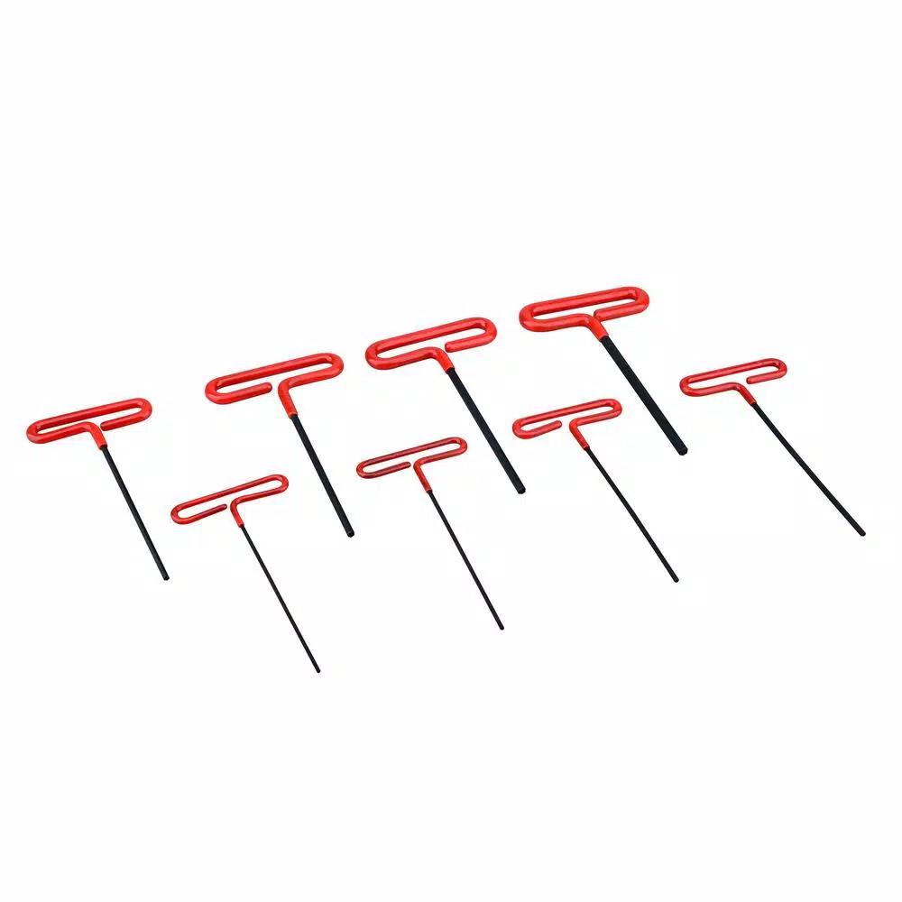 Worker The Worker 8-Piece T-Handle Hex Key Set, 3/32 in. to 1/4 in., Cushion Grip