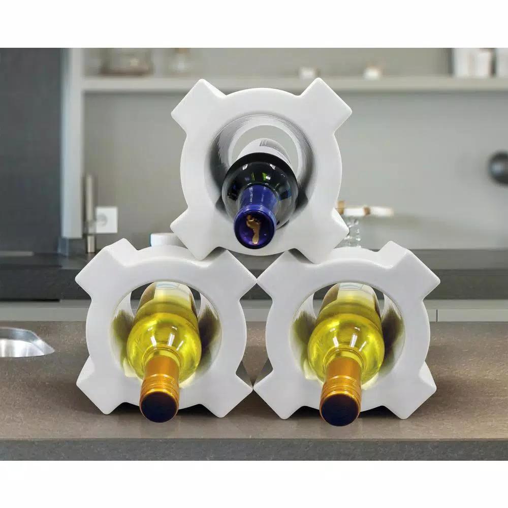 Epicureanist Ceramic Wine Bottle Holder - Modern Tabletop Wine Storage Decor