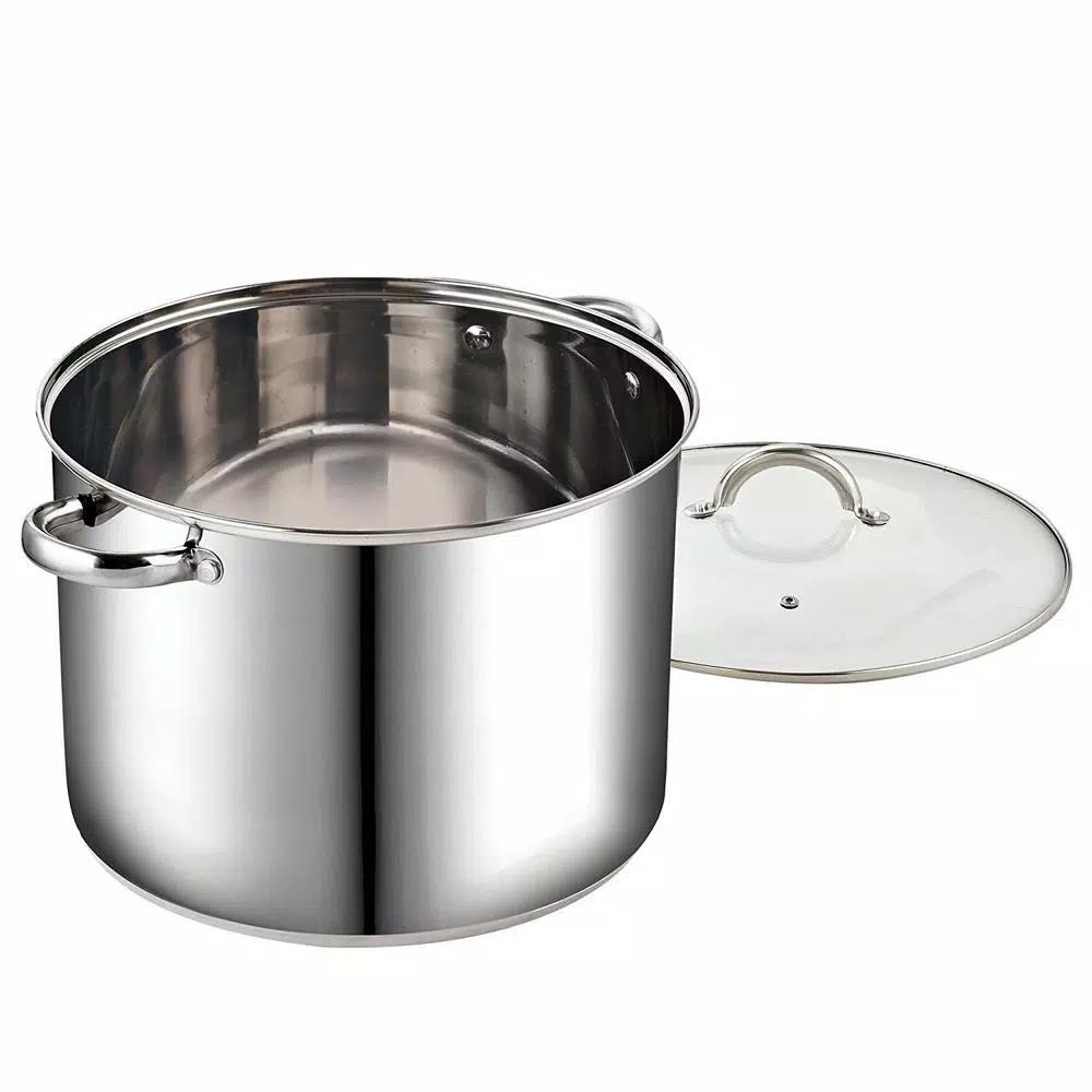 Cook N Home 16 qt. Stainless Steel Stock Pot with Tempered Glass Lid