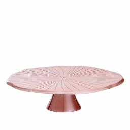 Old Dutch Rose Gold Lily Pad Cake Stand, 12.5 in. Diameter Aluminum Dessert Display thumbnail 1