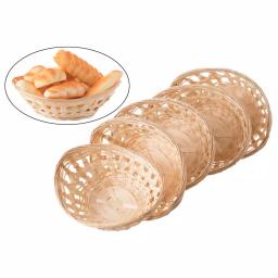 Vintiquewise Natural Bamboo Oval Storage Baskets and Bread Serving Trays, Set of 5 thumbnail 2