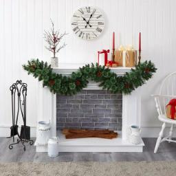 Nearly Natural 6 ft. Pre-lit Mountain Pine Artificial Garland with 35 Warm White LED Lights and Pinecones thumbnail 4