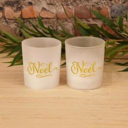 LUMABASE Noel Glass LED Battery Operated Candles with Timer, Gold, Set of 2 thumbnail 2