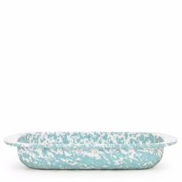Golden Rabbit Sea Glass 4.5 qt. Porcelain Enamelware Baking Pan thumbnail 1