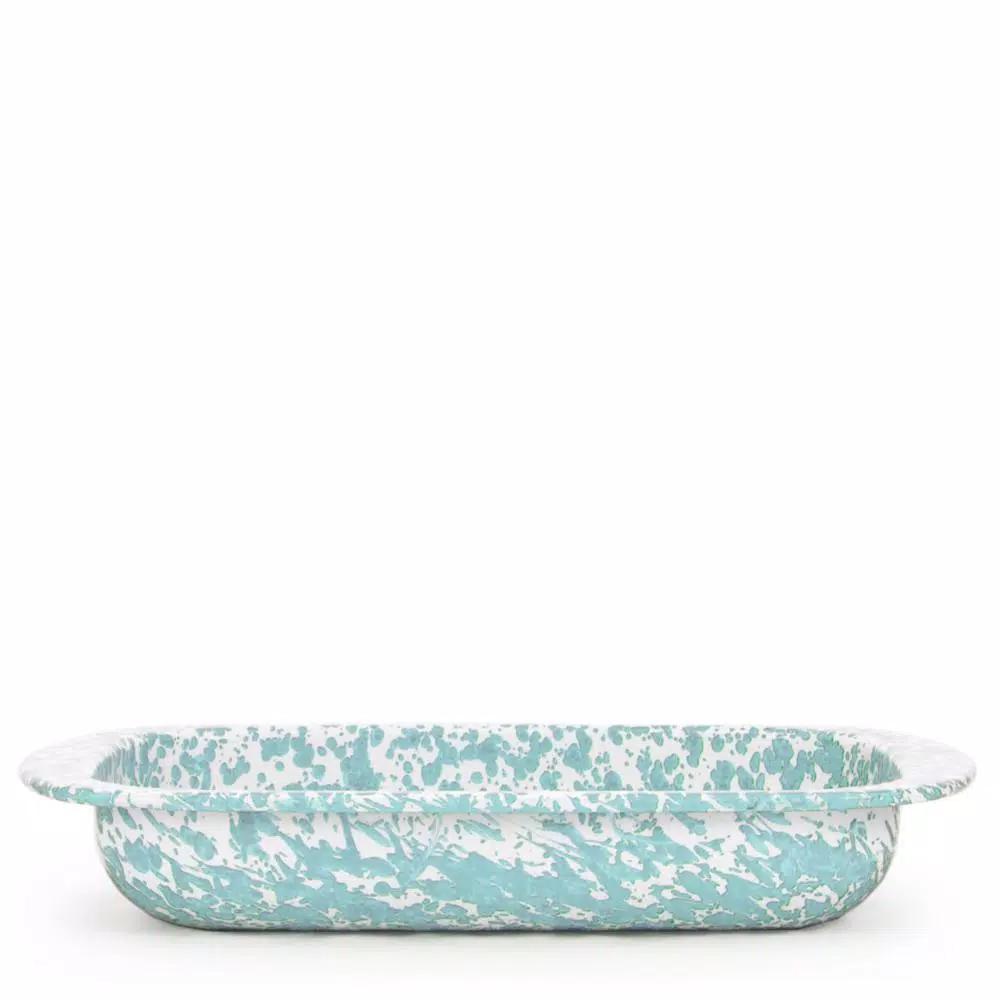 Golden Rabbit Sea Glass 4.5 qt. Porcelain Enamelware Baking Pan
