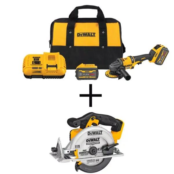 DEWALT FLEXVOLT 60V MAX Brushless 4-1/2 in. to 6 in. Angle Grinder & 6-1/2 in. Circular Saw Combo Kit