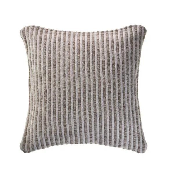 LR Home Beige and Cream Striped 22 in. x 22 in. 100% Cotton Throw Pillow
