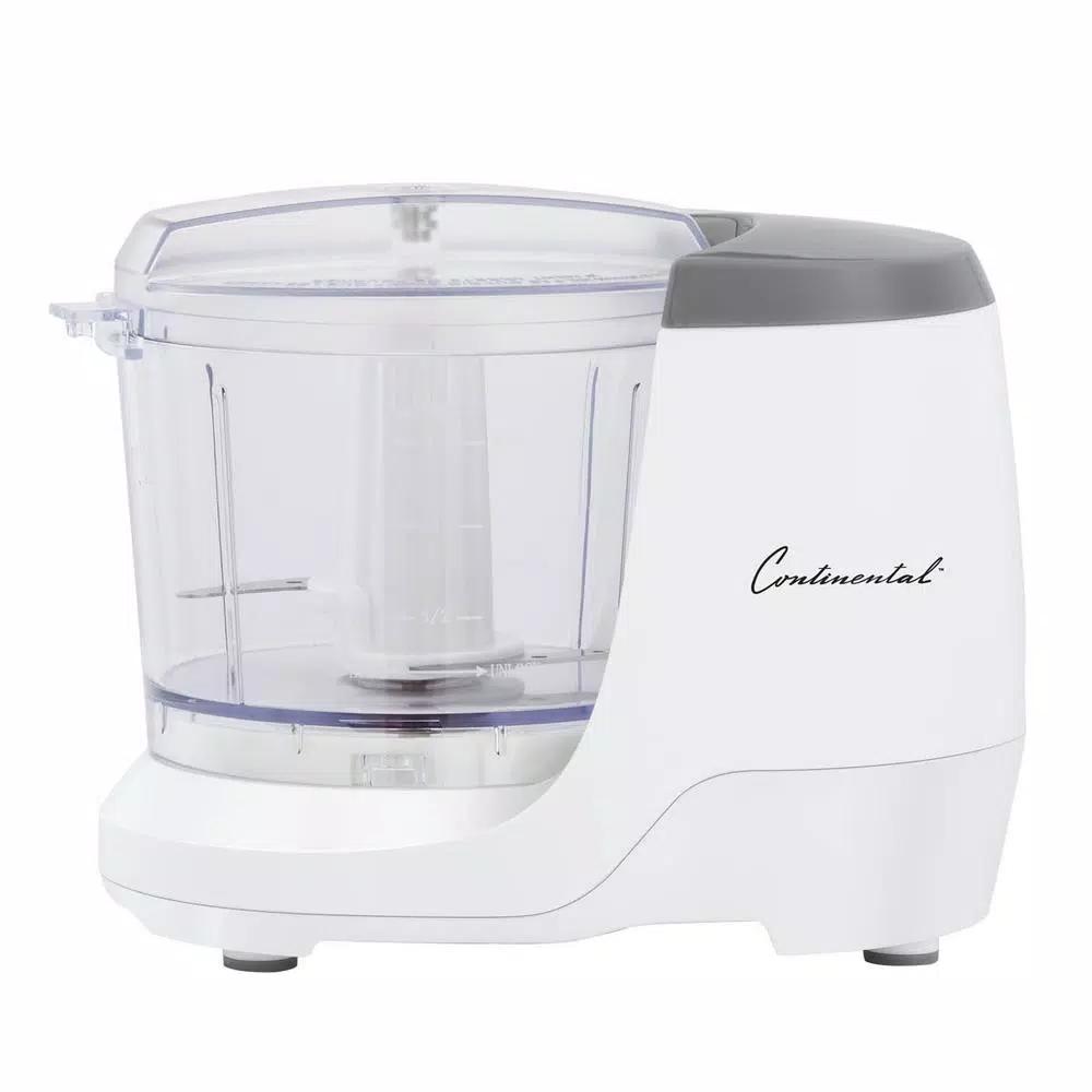 Continental Electric Black & Decker 1.5-Cup Electric Mini Food Chopper with Stainless Steel Blades, White