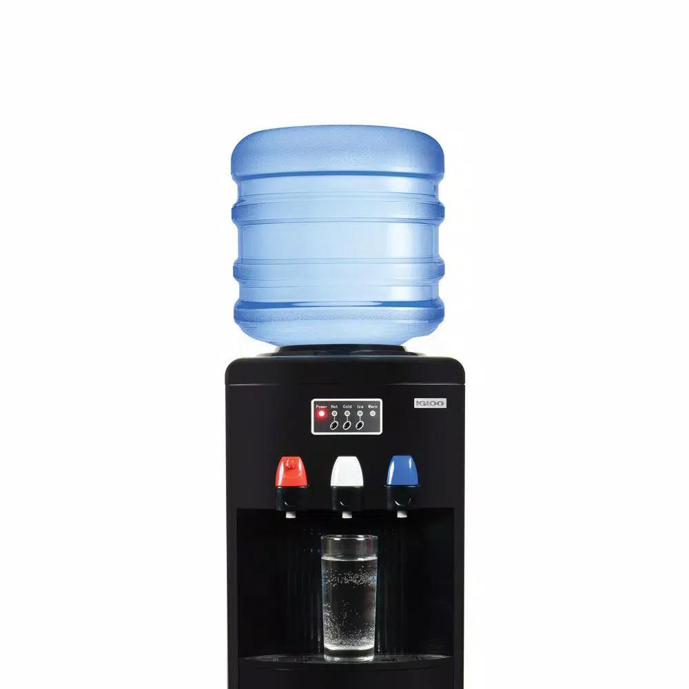 Igloo Top Loading Water Dispenser with Built-in Ice Maker, Hot & Cold Water, Black