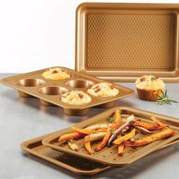 Ayesha Curry 4-Piece Toaster Oven Bakeware Set, Copper Nonstick Steel thumbnail 6