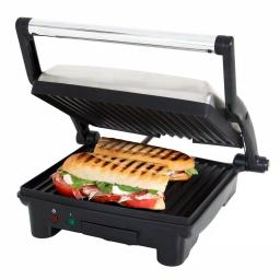 PREMIUM 4-Slice 1400W Non-Stick Panini Press and Indoor Grill, Black and Silver thumbnail 3