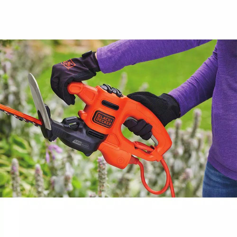 BLACK+DECKER 16 in. Corded Electric Hedge Trimmer with SAWBLADE, 3.0 Amp