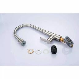 Vanity Art Brushed Nickel Single-Handle Pull-Down Kitchen Faucet with Sprayer Wand thumbnail 5