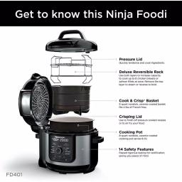 Ninja Foodi Deluxe 8 qt. Electric Pressure Cooker and Air Fryer, Stainless Steel thumbnail 5