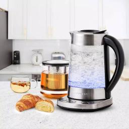 Ovente 1.7L Stainless Steel Glass Electric Kettle with ProntoFill Technology and 27-Oz Teapot Bundle thumbnail 7
