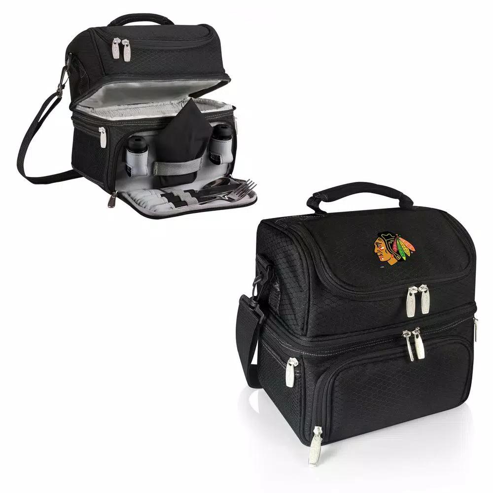 Picnic Time Pranzo Chicago Blackhawks Black Insulated Lunch Bag and Picnic Tote