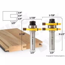 Yonico Carbide Tipped Tongue and Groove Router Bit Set, 1/2 in. Shank, 2-Piece thumbnail 2