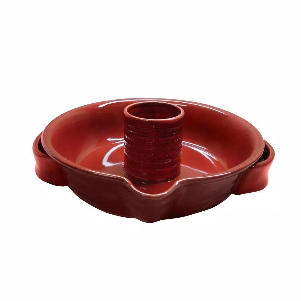 Epicureanist Ceramic Vertical Chicken Roaster - Red